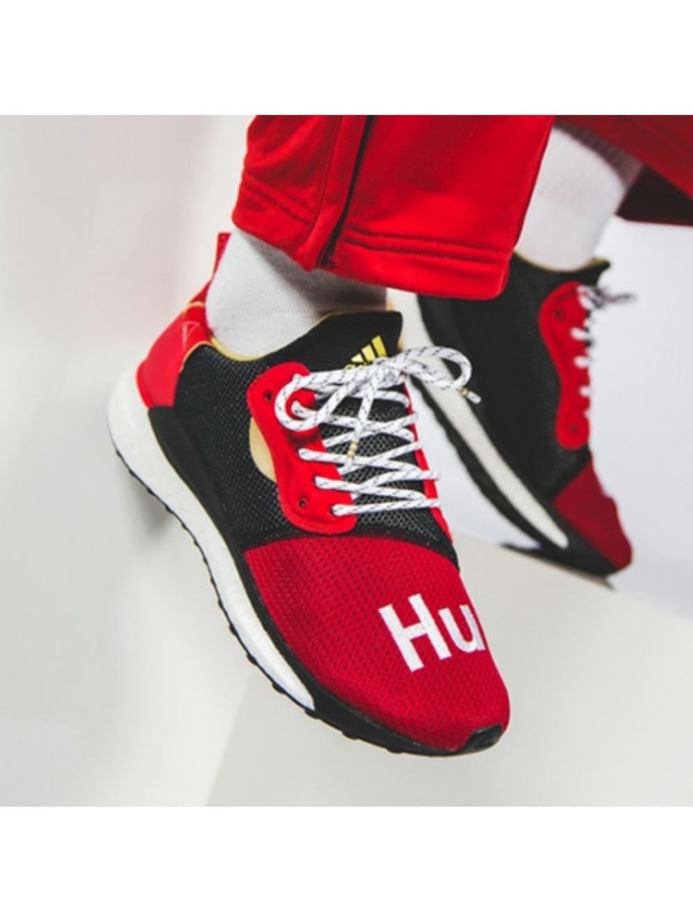 Adidas x Pharrell Williams Chinese New Years Red Running Shoes Size 10 Mens